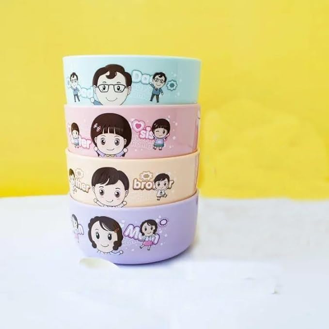 ZURITY Cartoon Design Bowl Plastic Family Bowl Set for Children, Kids Food Mixing Bowl for Cereal, Salad, Rice, Soup, Pasta, Snack,Noodle Rice Eating Serving Bowl Set. - Image 4