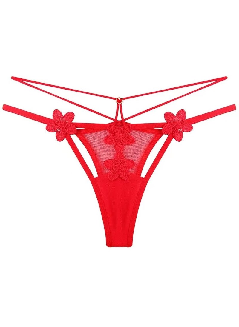 Zeemey - Zeemey 6 Pack Womens Charming Floral Lace Breathable Stretch G-String Thongs Panties Underwear Low Rise T-Back Underpants - Image 1
