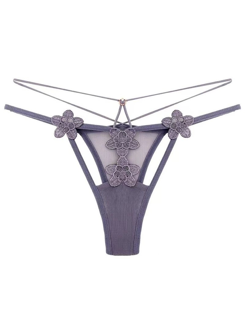 Zeemey - Zeemey 6 Pack Womens Charming Floral Lace Breathable Stretch G-String Thongs Panties Underwear Low Rise T-Back Underpants - Image 1