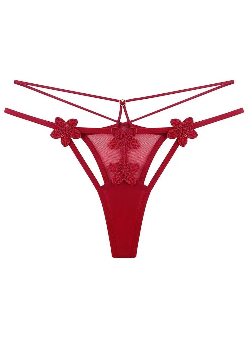 Zeemey - Zeemey 6 Pack Womens Charming Floral Lace Breathable Stretch G-String Thongs Panties Underwear Low Rise T-Back Underpants - Image 1