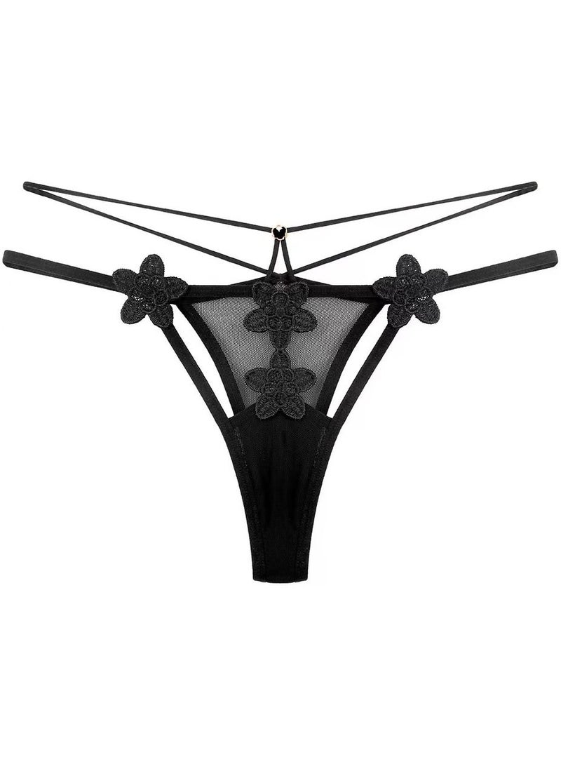 Zeemey - Zeemey 6 Pack Womens Charming Floral Lace Breathable Stretch G-String Thongs Panties Underwear Low Rise T-Back Underpants - Image 1