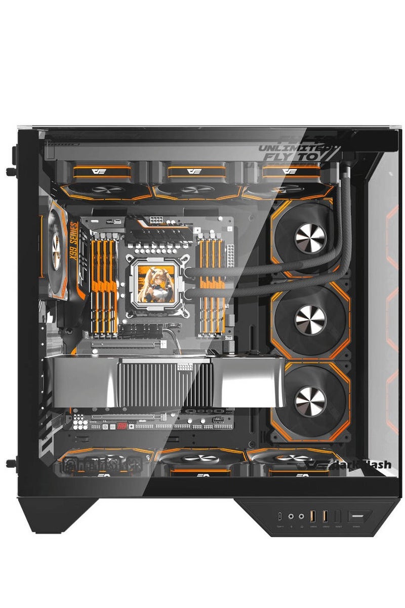 Truenort Hyper Vault Obsidian Black Gaming PC, AMD RYZEN 5-7600X  Processor, Nvidia GeForce RTX 5060 8GB GDDR7 GPU,  32GB  Ram, 1TB  SSD, Window 11 Pro, RGB Black Case - Image 1