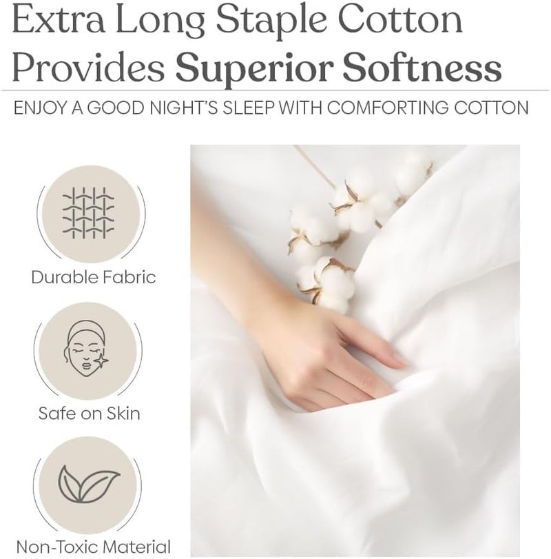 KEDARA CLOTH Flat Bedsheet Premium 1000 TC 100 Egyptian Cotton Flat Bedsheet for King Size Bed 1 Bedsheets with 2 Pillow Covers Bed Sheet Chadar Bed Chadar King Bed_Ivory Solid with 1000 TC  - Image 3