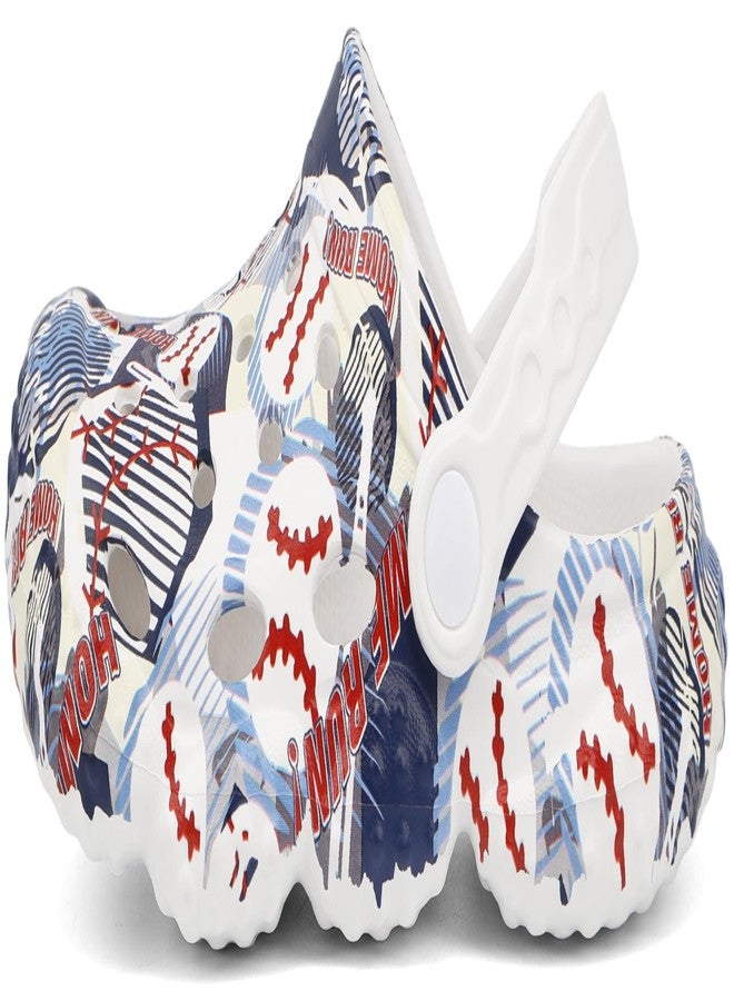 INMINPIN Kids Clogs Ball Sports Print Garden Shoes Boys Girls Water Shower Pool Beach Slides Sandals for Sports Fan,White-Baseball,Infant 2 - Image 3