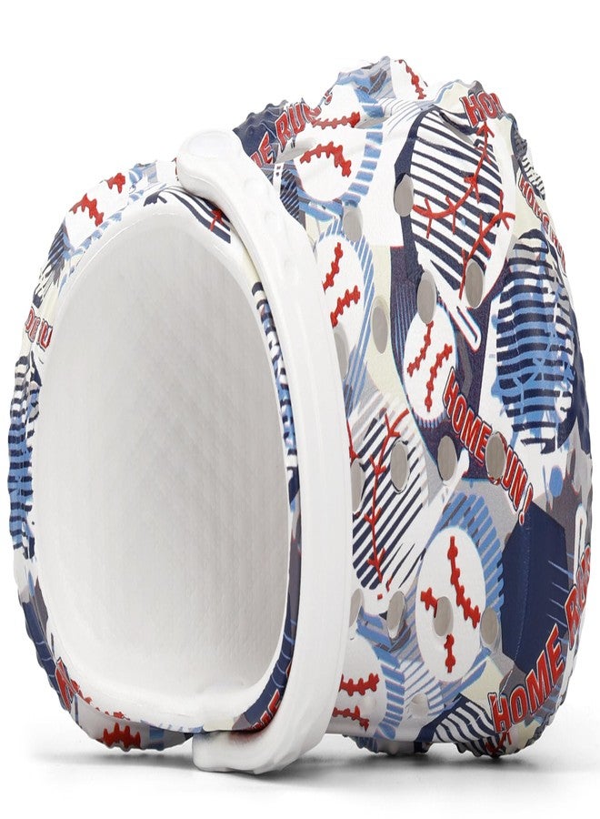 INMINPIN Kids Clogs Ball Sports Print Garden Shoes Boys Girls Water Shower Pool Beach Slides Sandals for Sports Fan,White-Baseball,Infant 2 - Image 4