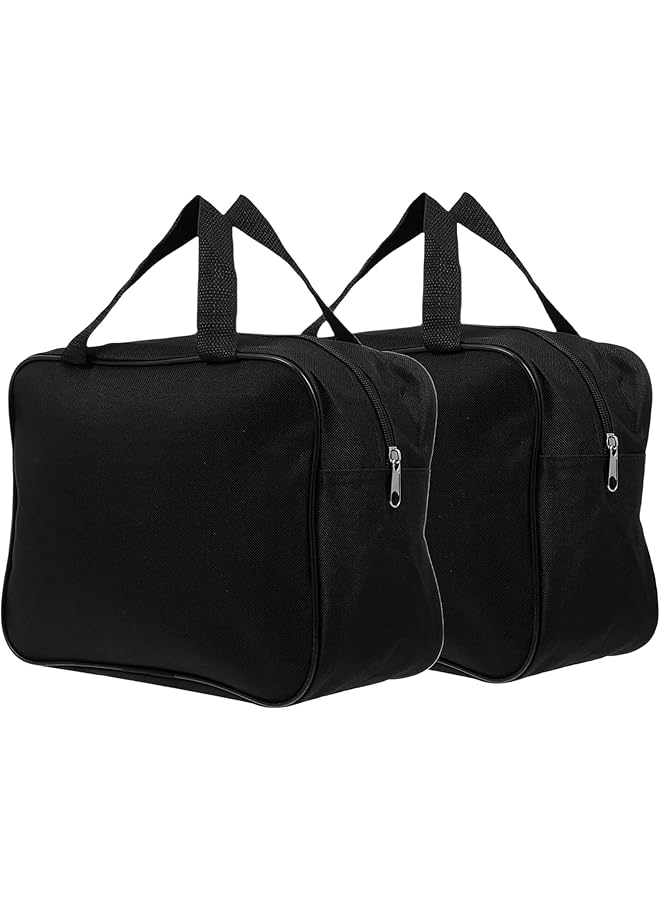 PROMASS promass Wide Mouth Tool Bag, Heavy Duty Oxford Car Air Pump Tool Bag, Large Capacity Electrician Tool Bag, Portable Tool Organizer Tote Bag for Storage Wrenches Pliers Nails, Black, 2 Pcs  - Image 1