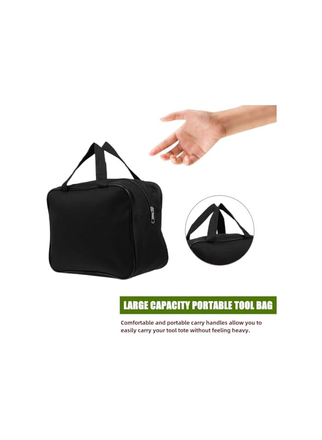PROMASS promass Wide Mouth Tool Bag, Heavy Duty Oxford Car Air Pump Tool Bag, Large Capacity Electrician Tool Bag, Portable Tool Organizer Tote Bag for Storage Wrenches Pliers Nails, Black, 2 Pcs  - Image 5