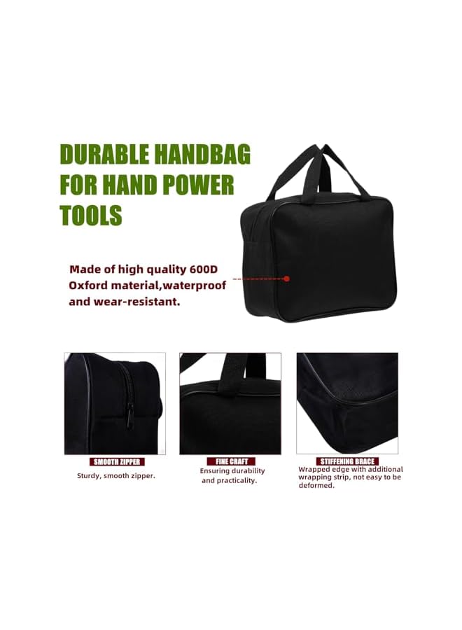 PROMASS promass Wide Mouth Tool Bag, Heavy Duty Oxford Car Air Pump Tool Bag, Large Capacity Electrician Tool Bag, Portable Tool Organizer Tote Bag for Storage Wrenches Pliers Nails, Black, 2 Pcs  - Image 4
