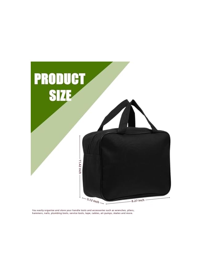 PROMASS promass Wide Mouth Tool Bag, Heavy Duty Oxford Car Air Pump Tool Bag, Large Capacity Electrician Tool Bag, Portable Tool Organizer Tote Bag for Storage Wrenches Pliers Nails, Black, 2 Pcs  - Image 3