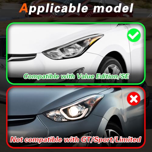 TODO Headlight Assembly Compatible with Hyundai Elantra Passenger RH 2014-2016 Right Side USA-BUILT - Image 4