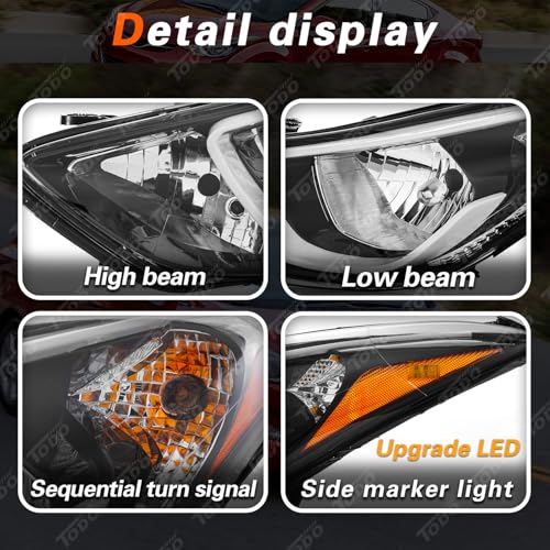 TODO Headlight Assembly Compatible with Hyundai Elantra Passenger RH 2014-2016 Right Side USA-BUILT - Image 5