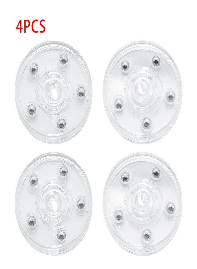 Adyoney 4 Pcs Clear 3 inch Acrylic Lazy Susan Rotating Turntable Organizer Bearings - Round Swivel Plate for Spice Rack, Table, Cake, Kitchen Pantry - Image 3