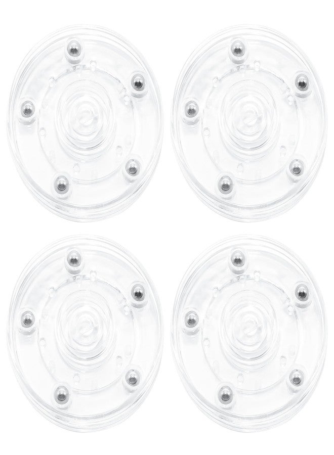 Adyoney 4 Pcs Clear 3 inch Acrylic Lazy Susan Rotating Turntable Organizer Bearings - Round Swivel Plate for Spice Rack, Table, Cake, Kitchen Pantry - Image 1