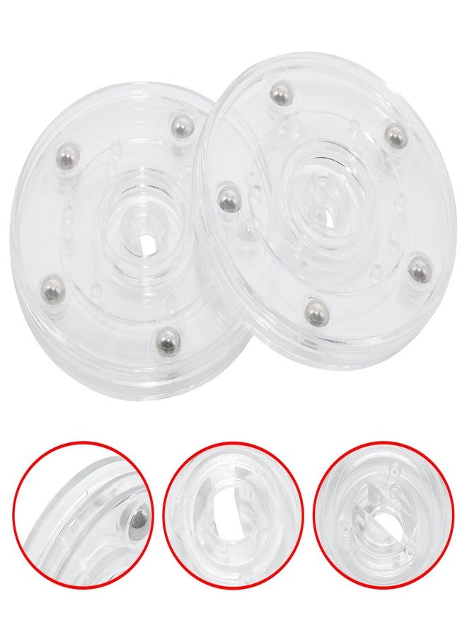 Adyoney 4 Pcs Clear 3 inch Acrylic Lazy Susan Rotating Turntable Organizer Bearings - Round Swivel Plate for Spice Rack, Table, Cake, Kitchen Pantry - Image 4