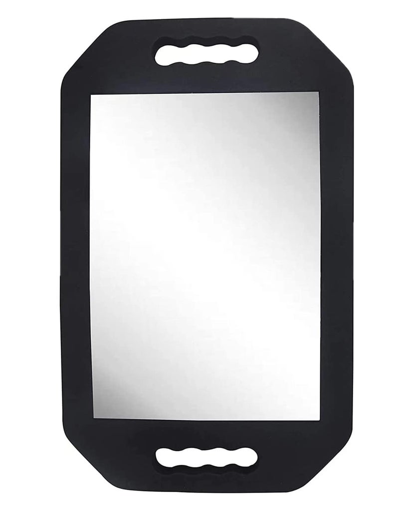 MIHAGUTY HREW Handle Mirror Large Rectangular Hand Held Mirror with Double Handle - Lightweight Hair Salon Equipment Hairstylist and Barber Accessories (1Pcs Rectangle) - Image 1