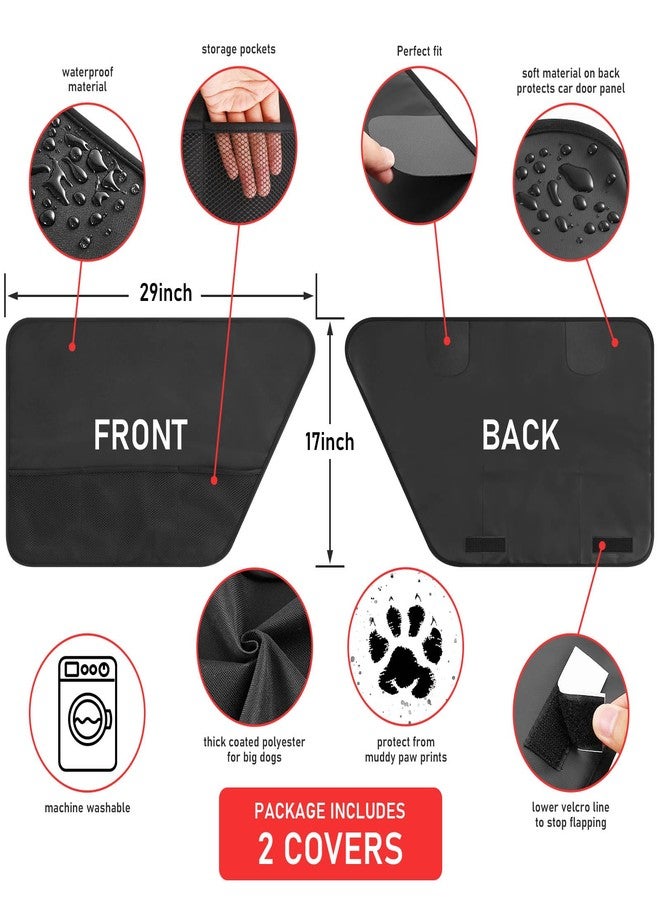 ALEIFLE 2PCS Car Door Protector for Dogs,Waterproof, Anti-Scratch, with Mesh Pockets for Snacks & Toys，Vehicle Door Protectors for Cars, Trucks, SUVs - Image 4