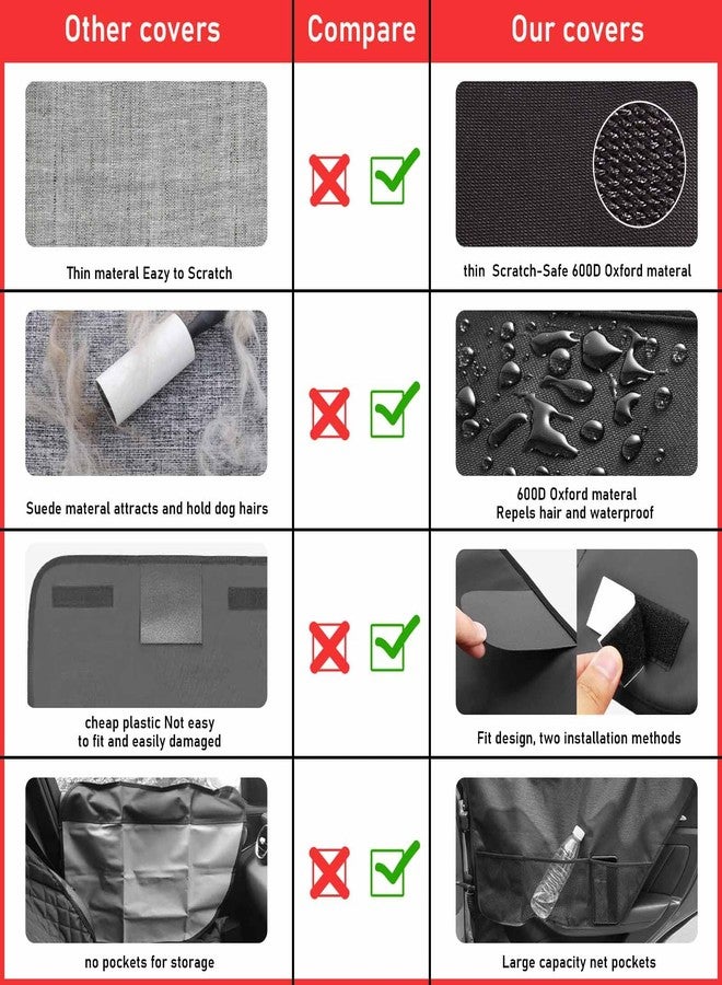 ALEIFLE 2PCS Car Door Protector for Dogs,Waterproof, Anti-Scratch, with Mesh Pockets for Snacks & Toys，Vehicle Door Protectors for Cars, Trucks, SUVs - Image 3