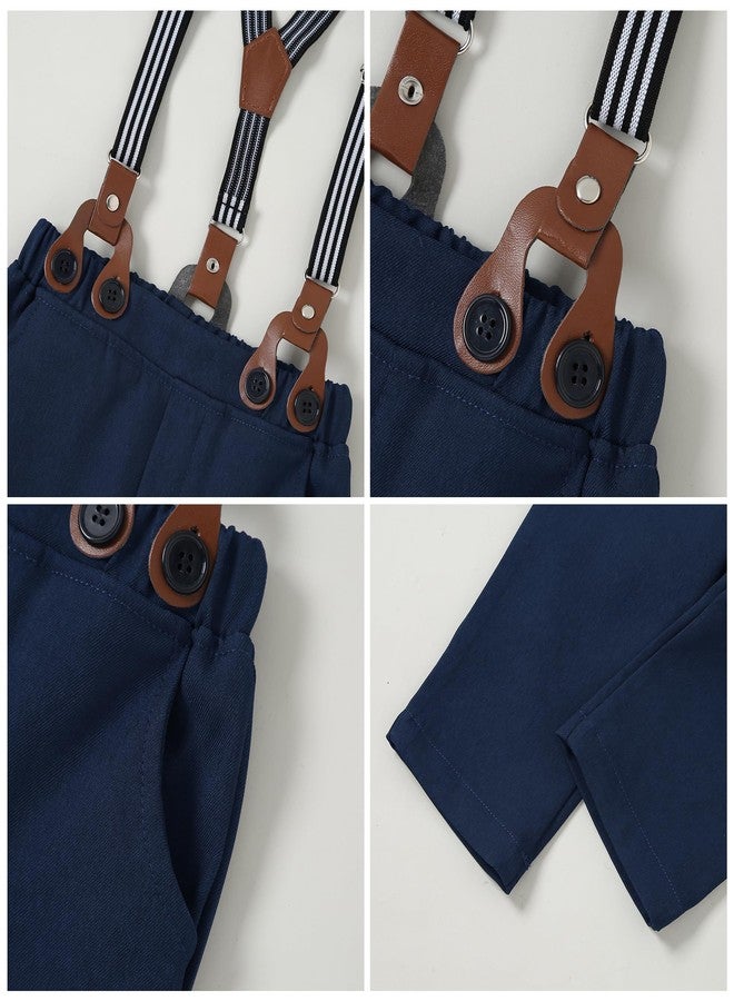 CARETOO 1-5 Years Toddler Baby Boy Clothes Suit Gentleman Wedding Outfits Formal Dress Shirt with Bowtie Suspender Pants - Image 5