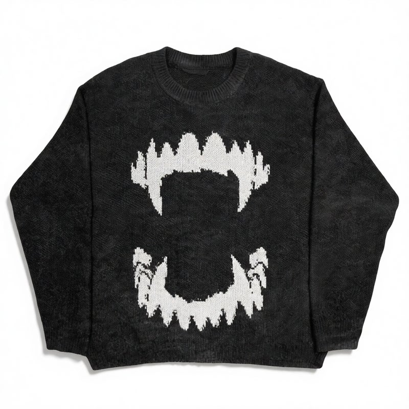 Oversized Round Neck Pullover Sweater, Casual Knit Top for Women - Image 2