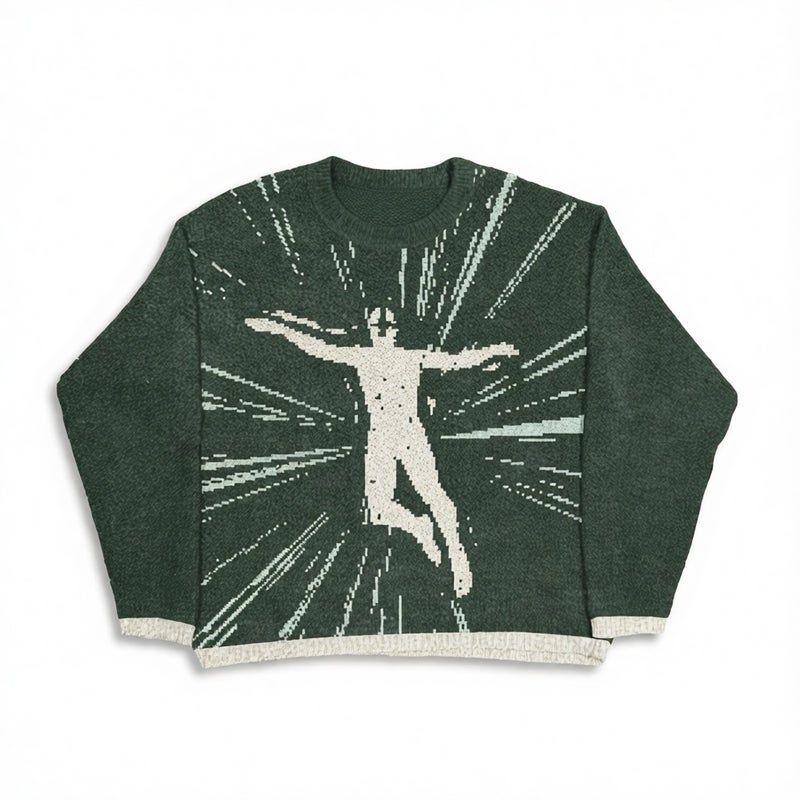 Oversized Round Neck Pullover Sweater, Casual Knit Top for Women - Image 5