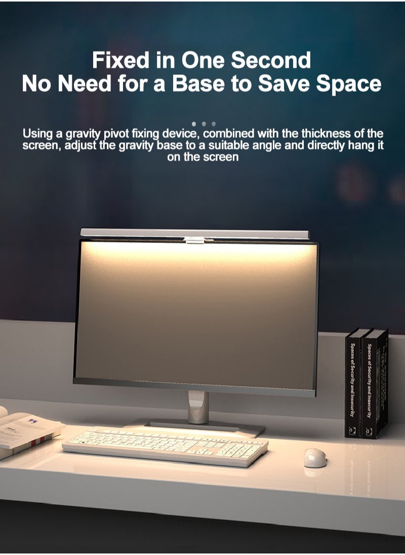 Fh - USB Computer Monitor Lamp,LED Laptop Hanging Light with Adjustable Brightness/Color for Office/Home/Gaming/Desk Black 500MM - Image 1