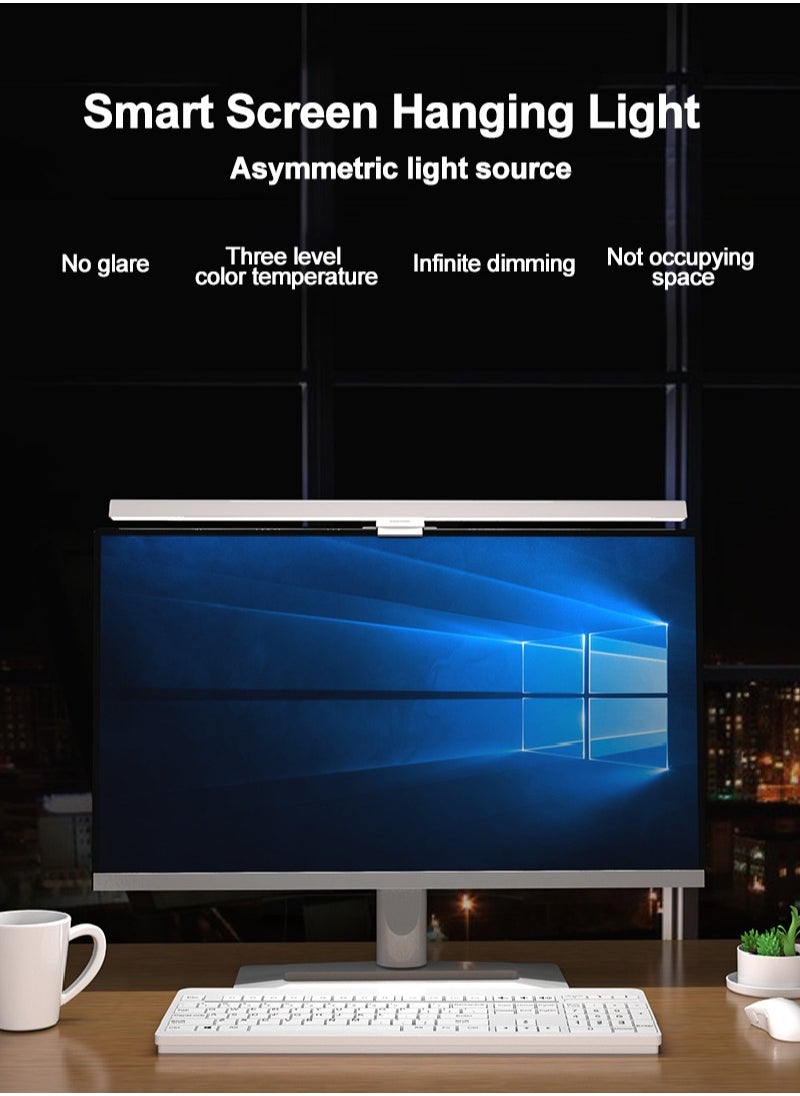 Fh - USB Computer Monitor Lamp,LED Laptop Hanging Light with Adjustable Brightness/Color for Office/Home/Gaming/Desk Black 500MM - Image 1