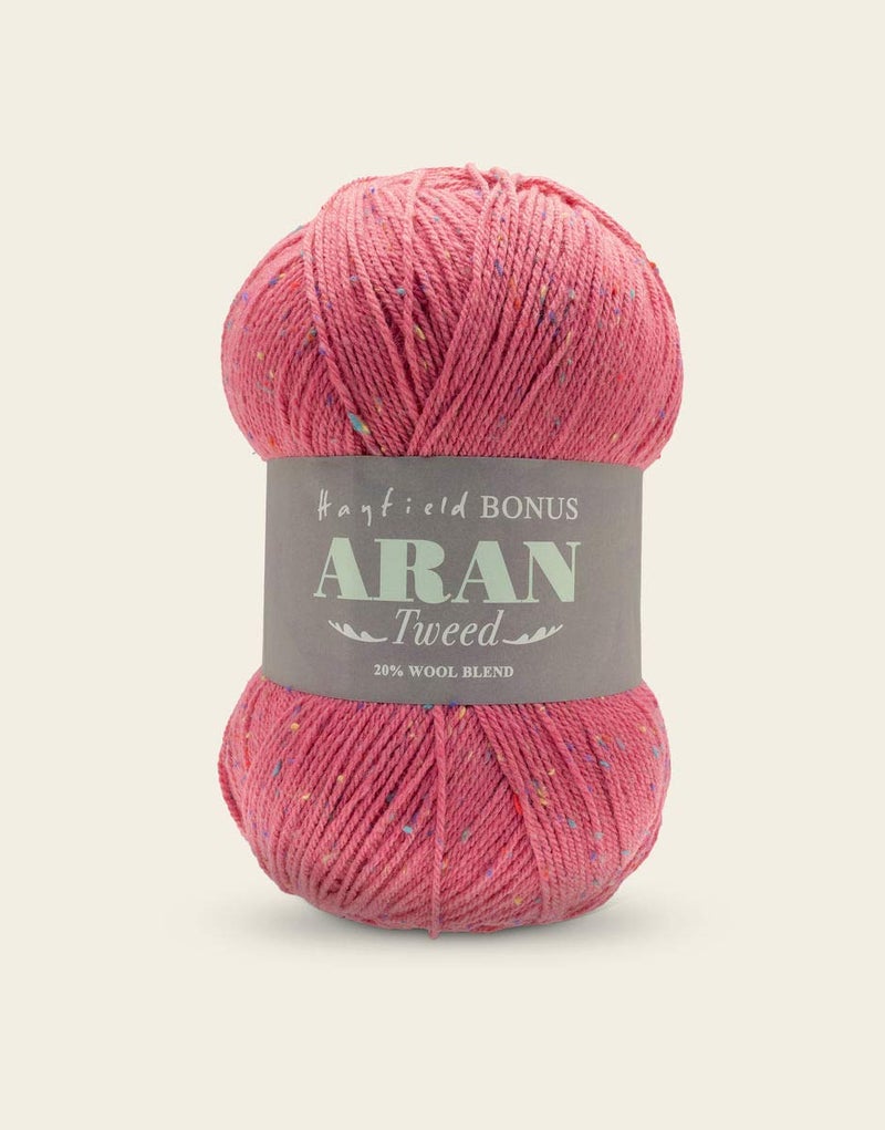 Sirdar Hayfield Bonus Aran Tweed Raspberry Tweed 638 400g Pink F011638