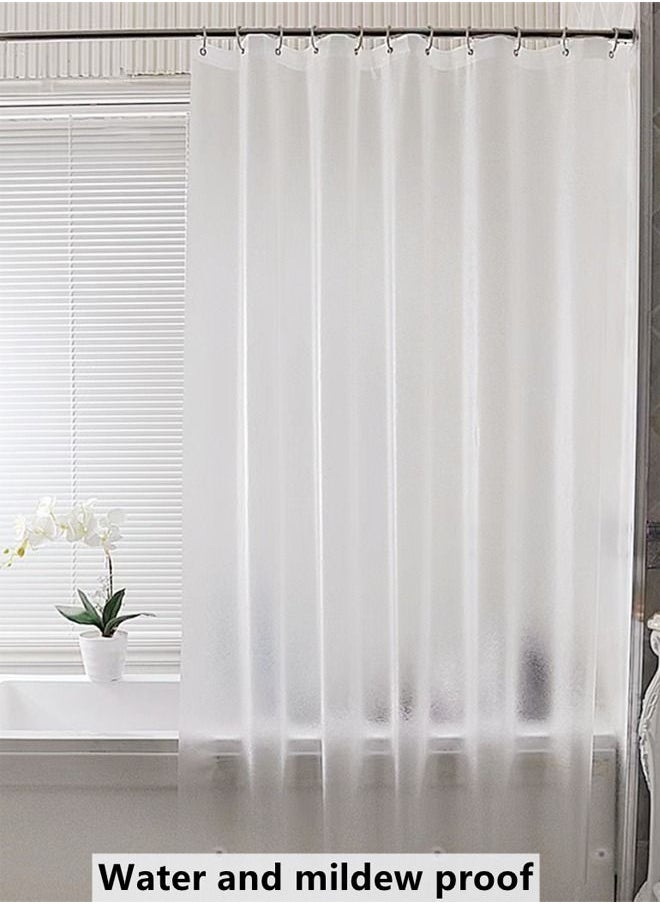 Kutis 1-Piece Waterproof PEVA Frosted Translucent Shower Curtain 180 x 180 Centimeter  - Image 1