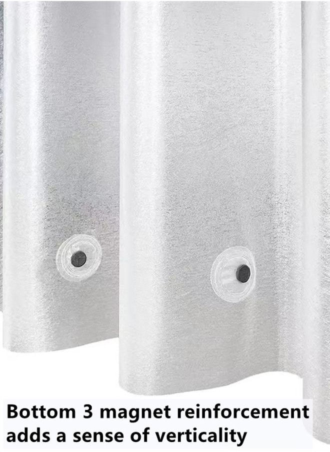 Kutis 1-Piece Waterproof PEVA Frosted Translucent Shower Curtain 180 x 180 Centimeter  - Image 2