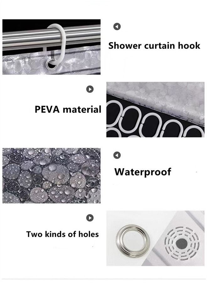 Kutis 1-Piece Waterproof PEVA Frosted Translucent Shower Curtain 180 x 180 Centimeter  - Image 5