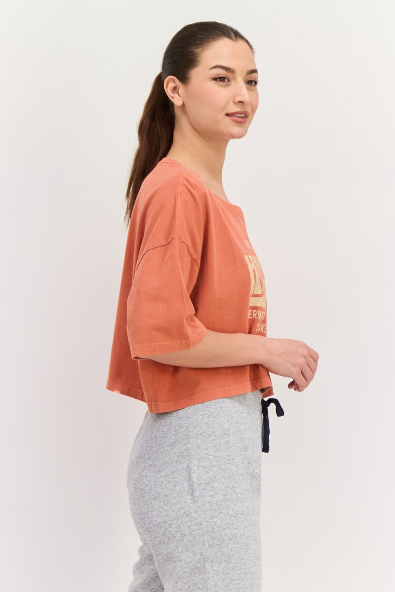 Hurley Women Sportswear Fit Short Sleeve Outdoor Top, Rust  - Image 2