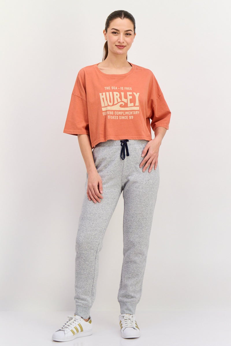 Hurley Women Sportswear Fit Short Sleeve Outdoor Top, Rust  - Image 4