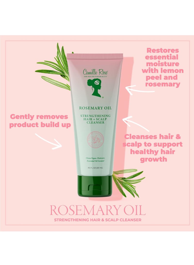منظف ​​الشعر وفروة الرأس بزيت الروزماري من كاميل روز | زيت الخروع والنعناع والزيوت العطرية من الروزماري لتشجيع نمو الشعر وتقويته | مزيل تراكم طبيعي | 8.5 أونصة سائلة - Image 4