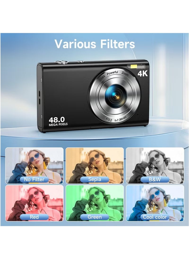 Generic - Digital Camera, Autofocus UHD 4K Vlogging Camera with 32GB Card, 48MP 16X Digital Zoom Digital Camera - Image 1