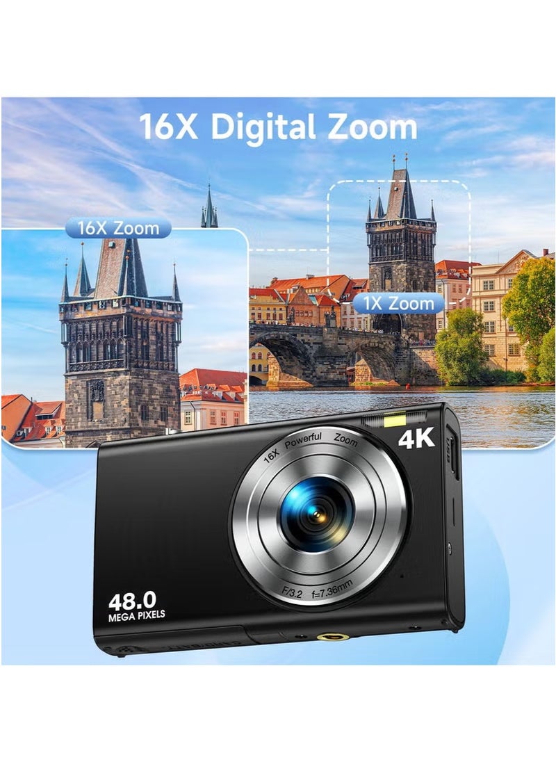 Generic Digital Camera, Autofocus UHD 4K Vlogging Camera with 32GB Card, 48MP 16X Digital Zoom Digital Camera  - Image 5
