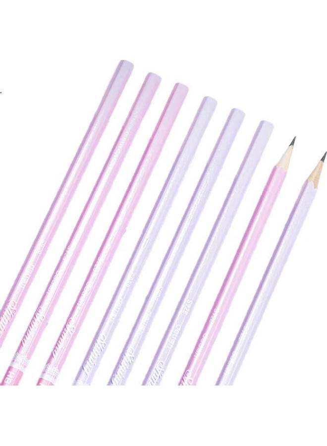 Deli Student Hb Writing And Drawing Pencils, Natural Wood Handle, Graphite Lead, Doodle And Handwriting Practice Pencils, Gift, Hexagonal Easy-Grip Non-Slip, 50 Pieces/Tube, Pink S928 [Christmas New Year Supplies] - Image 2