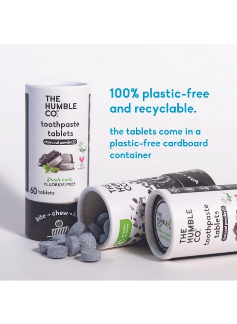 Charcoal Powder Toothpaste Tablets Fluoride-Free, 3Pk - Anticavity, Fluoride Free Toothpaste Dental Tablets With Natural Ingredients, Dentist Developed Formula (Charcoal, 3 Pk)