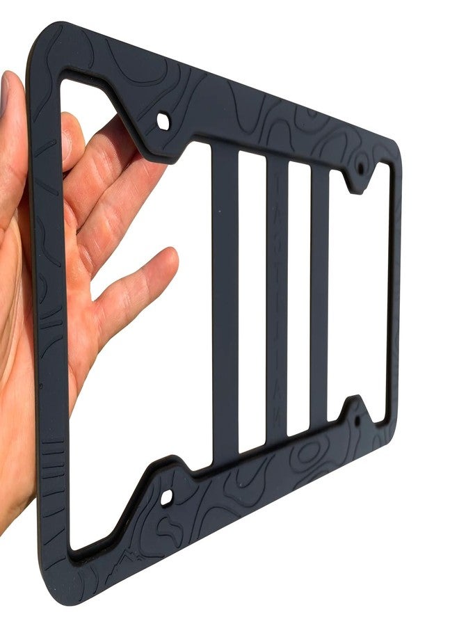 Tactilian إطار لوحة ترخيص بتصميم سيليكون من تاكتيليان | إطار لوحة ترخيص بنقش طبوغرافي [2024] حامل لوحة ترخيص مقاوم لجميع الأحوال الجوية للسيارات | إطار لوحة ترخيص بنقش طبوغرافي للسيارات والشاحنات وسيارات الدفع الرباعي - Image 1
