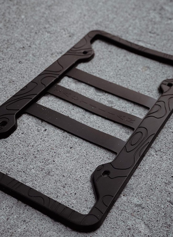 Tactilian إطار لوحة ترخيص بتصميم سيليكون من تاكتيليان | إطار لوحة ترخيص بنقش طبوغرافي [2024] حامل لوحة ترخيص مقاوم لجميع الأحوال الجوية للسيارات | إطار لوحة ترخيص بنقش طبوغرافي للسيارات والشاحنات وسيارات الدفع الرباعي - Image 3