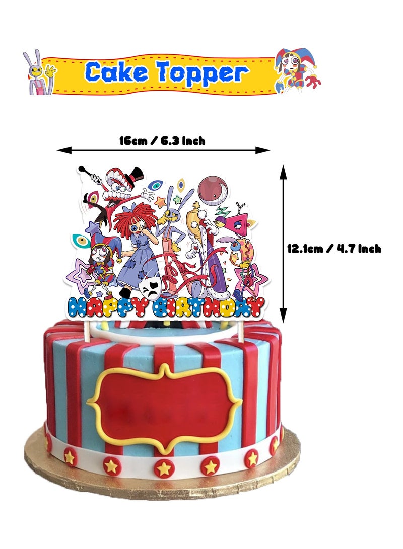 عام ديكور حفل عيد ميلاد بموضوع "ألعاب السيرك الرقمي الرائع": الأعلام الرقمية، البالونات. - Image 3