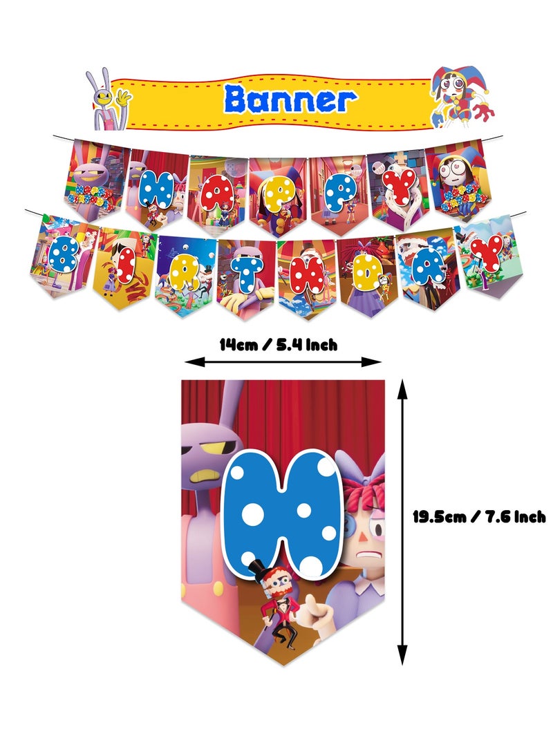 عام ديكور حفل عيد ميلاد بموضوع "ألعاب السيرك الرقمي الرائع": الأعلام الرقمية، البالونات. - Image 2