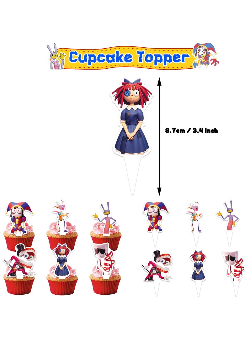 عام ديكور حفل عيد ميلاد بموضوع "ألعاب السيرك الرقمي الرائع": الأعلام الرقمية، البالونات. - Image 5