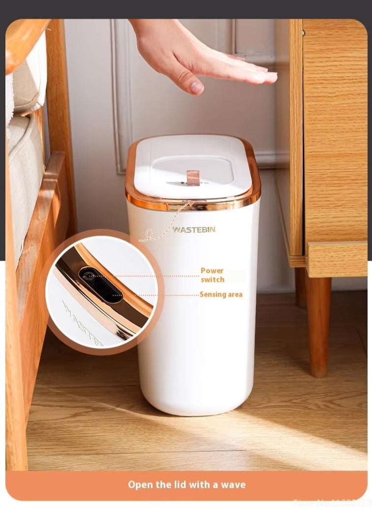 DubaiGallery Automatic Sensor Trash Can Narrow Bathroom Kitchen Smart Trash Can Household Trash Can Garbage Can 12L - Image 4