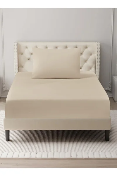 Donetella Bedding Fitted Sheet - Fits 120x200 Cm For Single Bed - 2 Pcs (1 Fitted Sheet and 2 Pillowcases) - 35 Cm Deep Pocket - Solid Bed Sheet