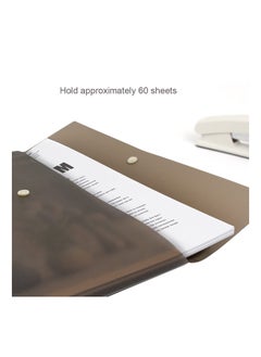 SYOSI Pack of 5 Document File Folder Pockets File Jacket Plastic Envelope Flat Document Letter Organizer with Snap Button Closure A4 Letter Size  - Image 3