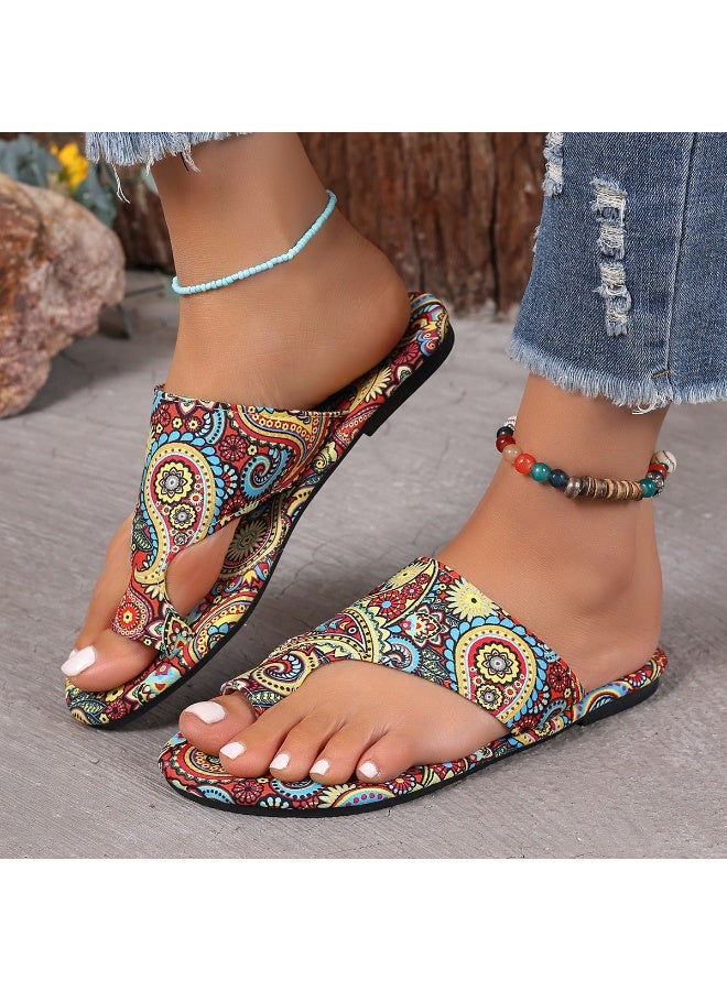 NIBEMINENT Large Size Women's Sandals Breathable Printed Toe Roman Style Slip-On Summer  Arrival Comfortable Ethnic Trend Rubber Sole  - Image 3
