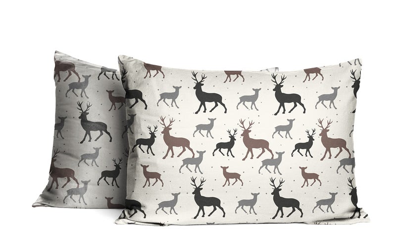Pointehaven Flannel 170 GSM Sheet Set Queen Autumn Deer - Image 4