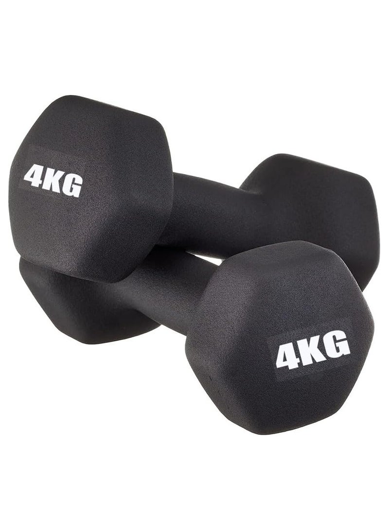 Cool Baby Style 4KG Dumbbell Weight Exercise 4Kgx2 -Black - Image 1