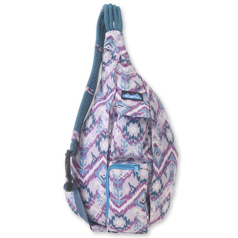 KAVU Original Rope Sling Pack with Adjustable Rope Shoulder Strap, Purple Ikat