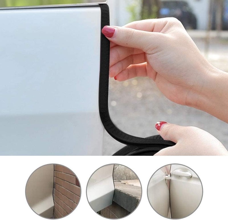Firlar Car Door Edge Guards 16.4ft(5M) Rubber U Shape Edge Trim Seal Protector Car Protection Door Edge Fit for Universal Car 16.4ft(5M) Black FZT02 - Image 4